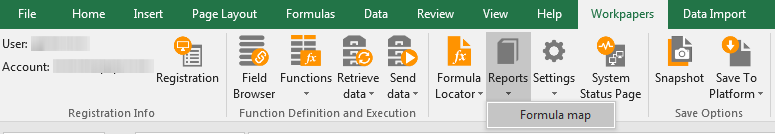Screen capture showing the Reports button.